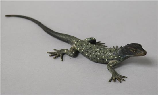A cold-painted lizard by Franz Bergmann